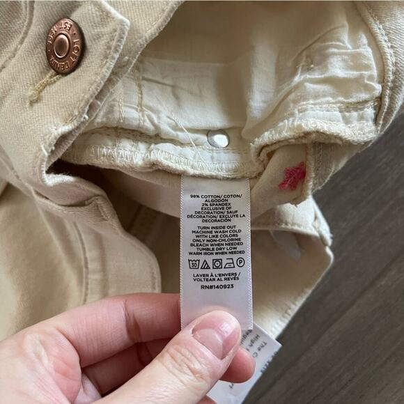 New LOFT Star Fresh Cream High Rise Cut Off Denim Shorts - Picture 7 of 7